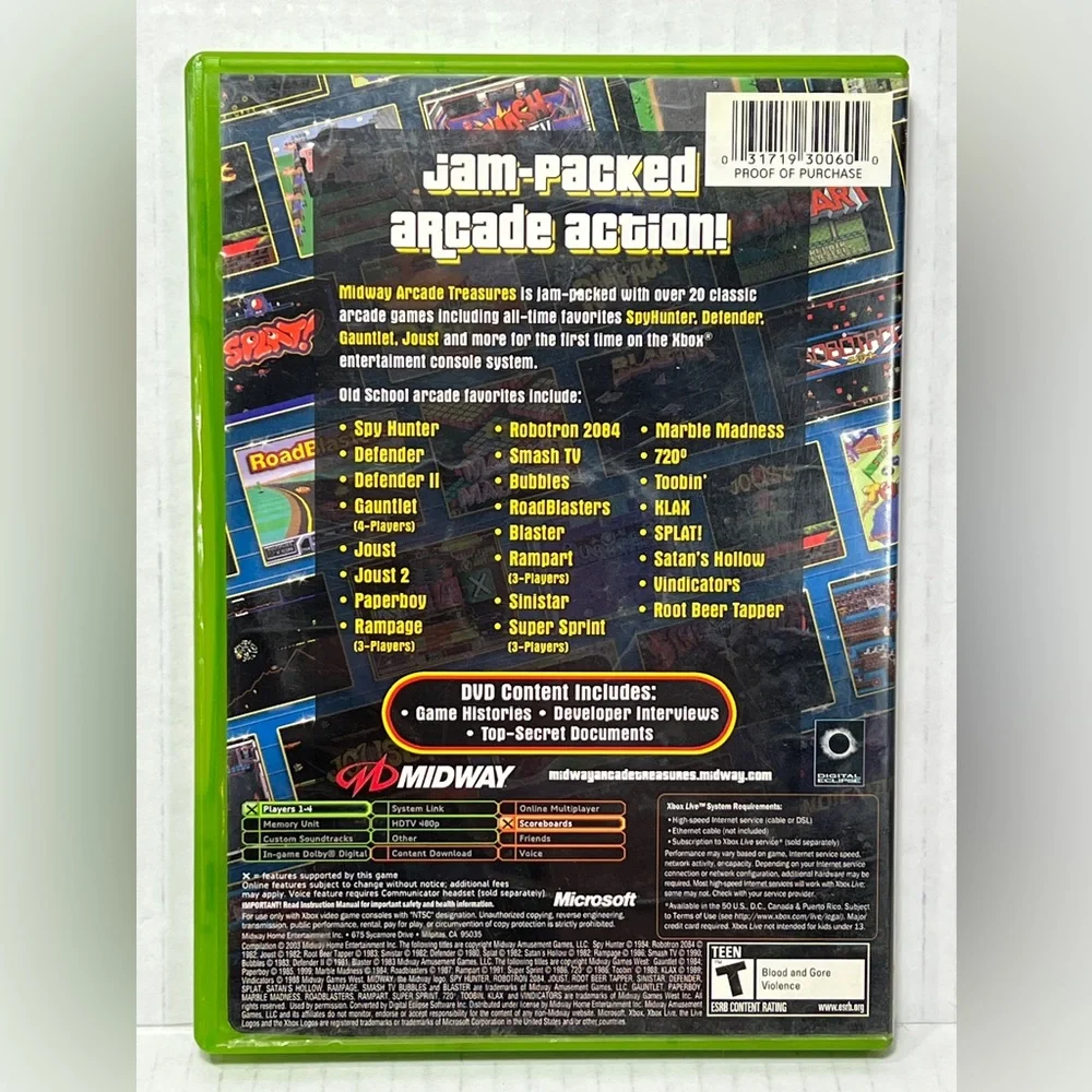Midway Arcade Treasures Original Xbox Game Complete Manual CIB 2003 Microsoft